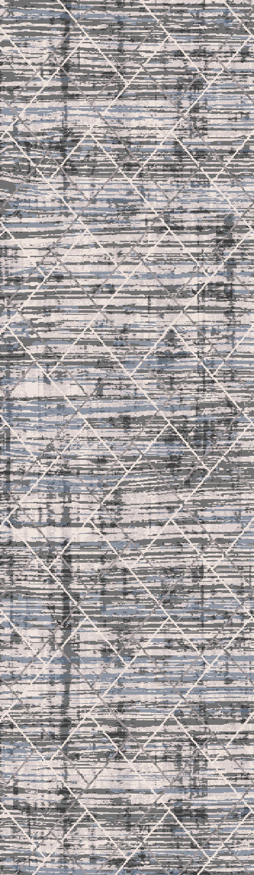 Harlow Modern Grey/Blue Geometric Low Pile Rug