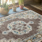 Zodiac Traditional Grey Medallion/Damask Low Pile Rug