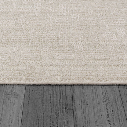 Vuna Modern Ivory Geometric Medium Pile Rug