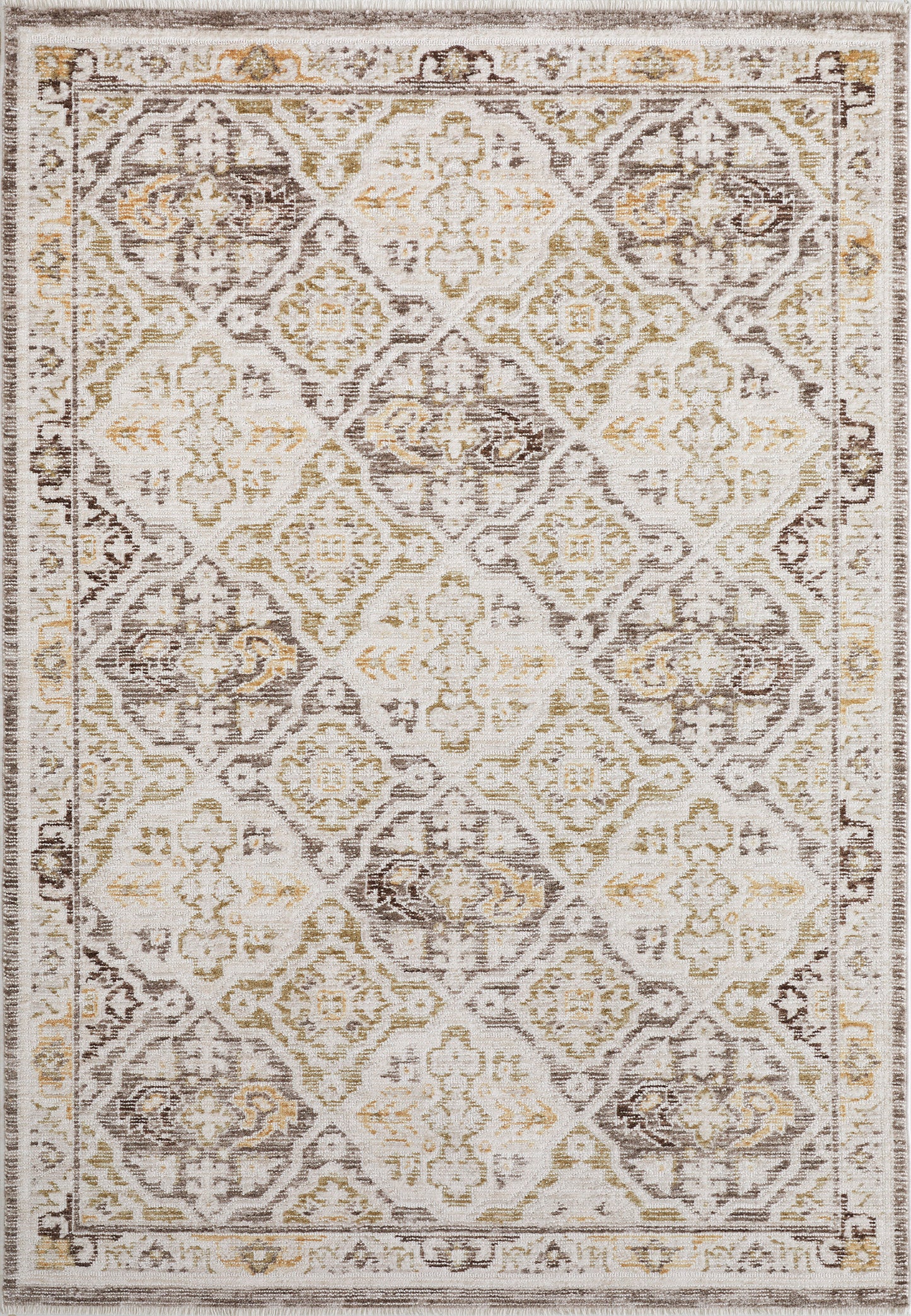 Calypso Traditional Cream/Beige/Multi Medallion Medium Pile Rug