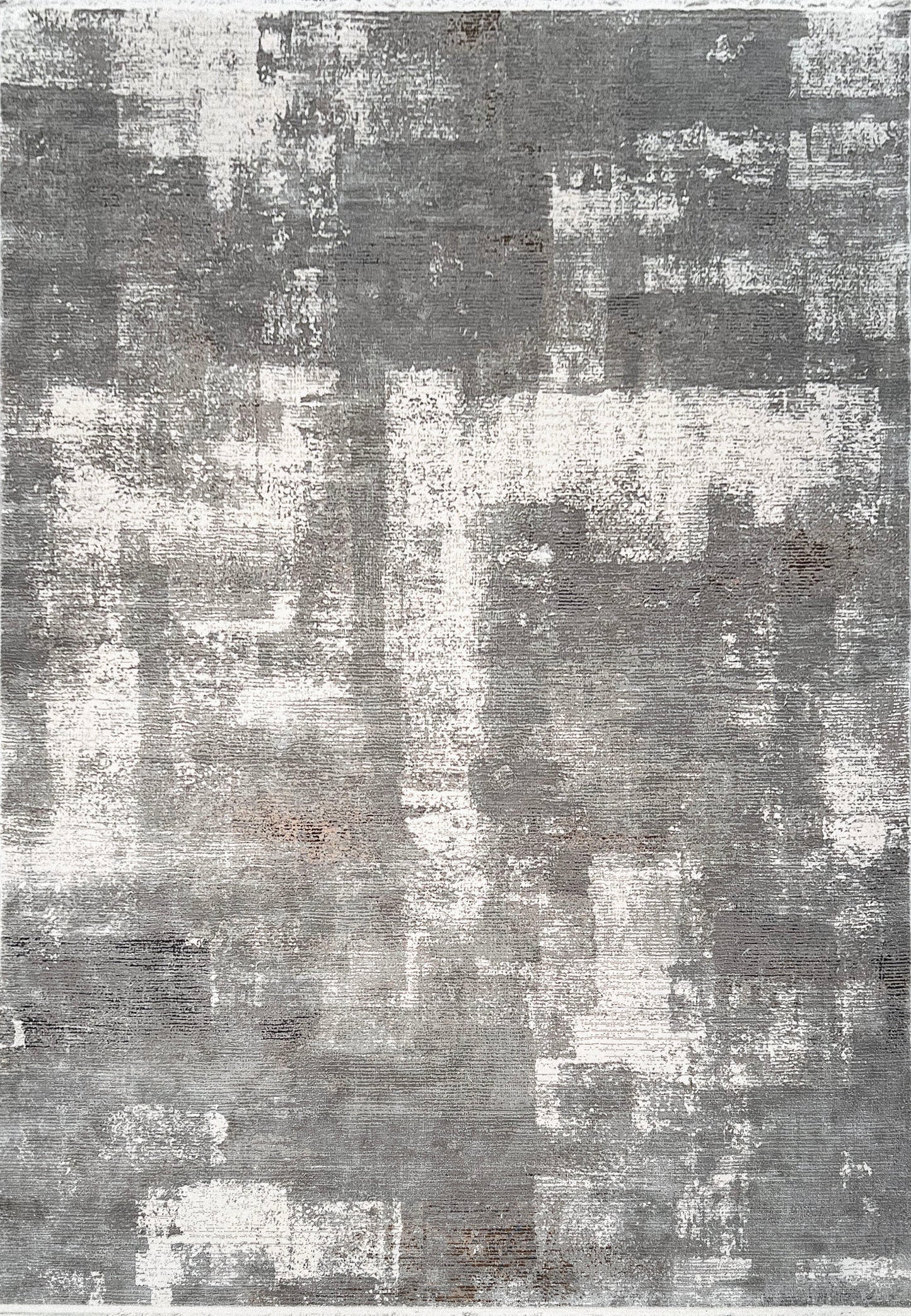 Ruby Modern Grey/Ivory/Brown Abstract Low Pile Rug