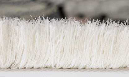 Luxe Contemporary Ivory Shag High Pile Rug