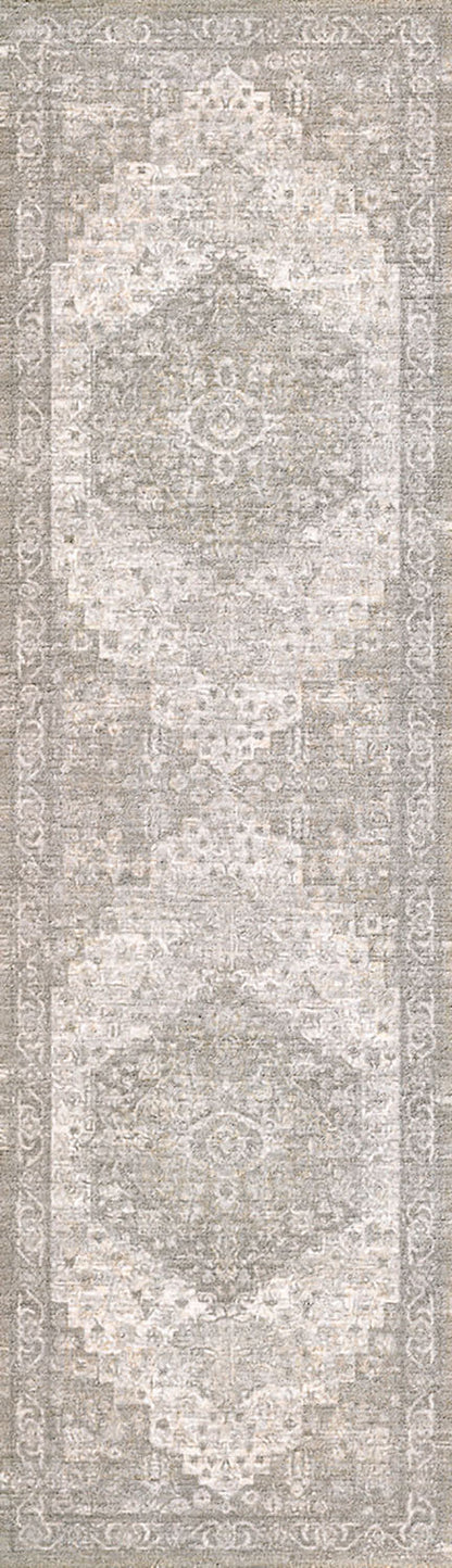 Mesa Traditional Cream/Beige Medallion Low Pile Rug