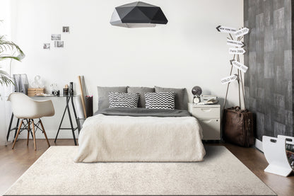 Callie Modern Ivory Solid High Pile Rug