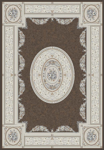 Ancient Garden Traditional Brown/Cream Oriental Low Pile Rug