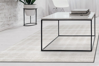Sterling Contemporary Cream/Grey Geometric High-Low Rug