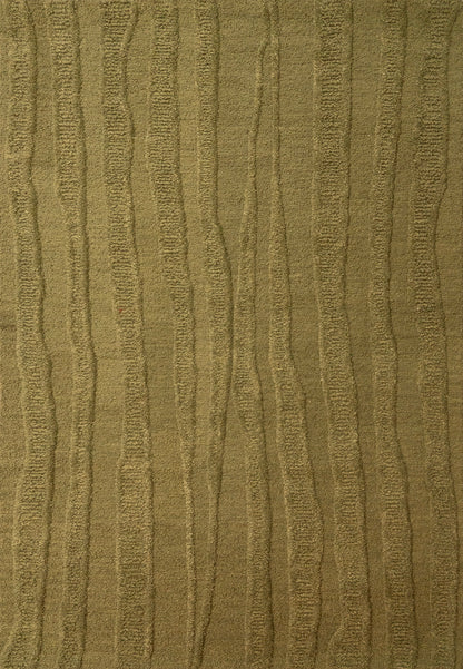 Drift Modern Green Striped Medium Pile Rug