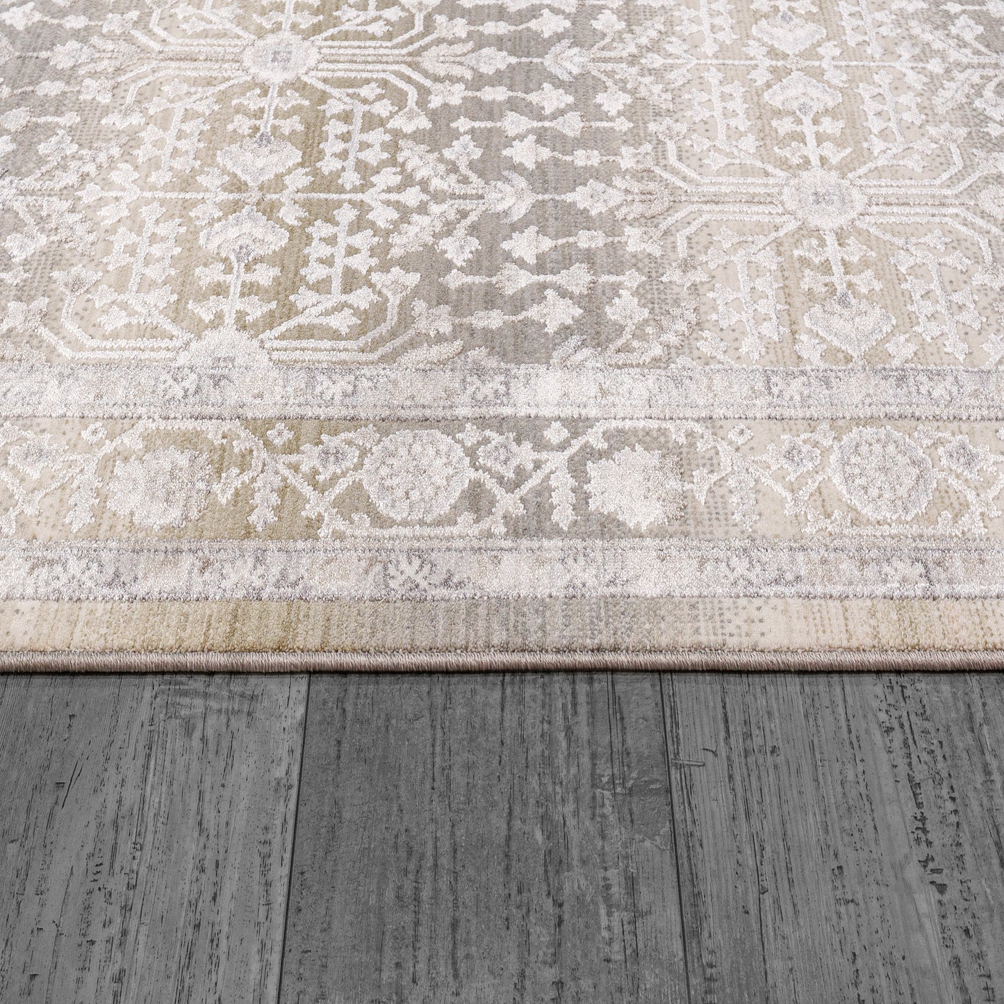 Mesa Transitional Cream/Grey/Beige Floral Low Pile Rug