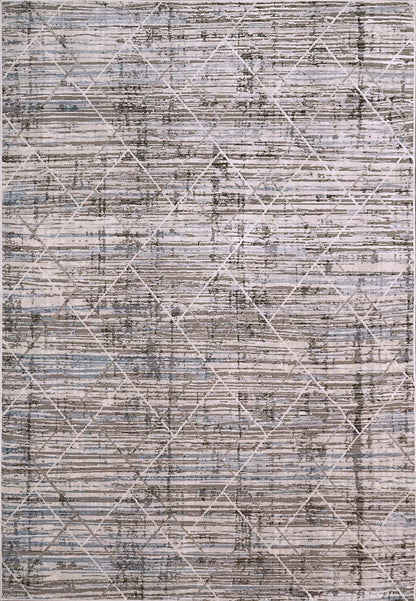 Harlow Modern Grey/Blue Geometric Low Pile Rug
