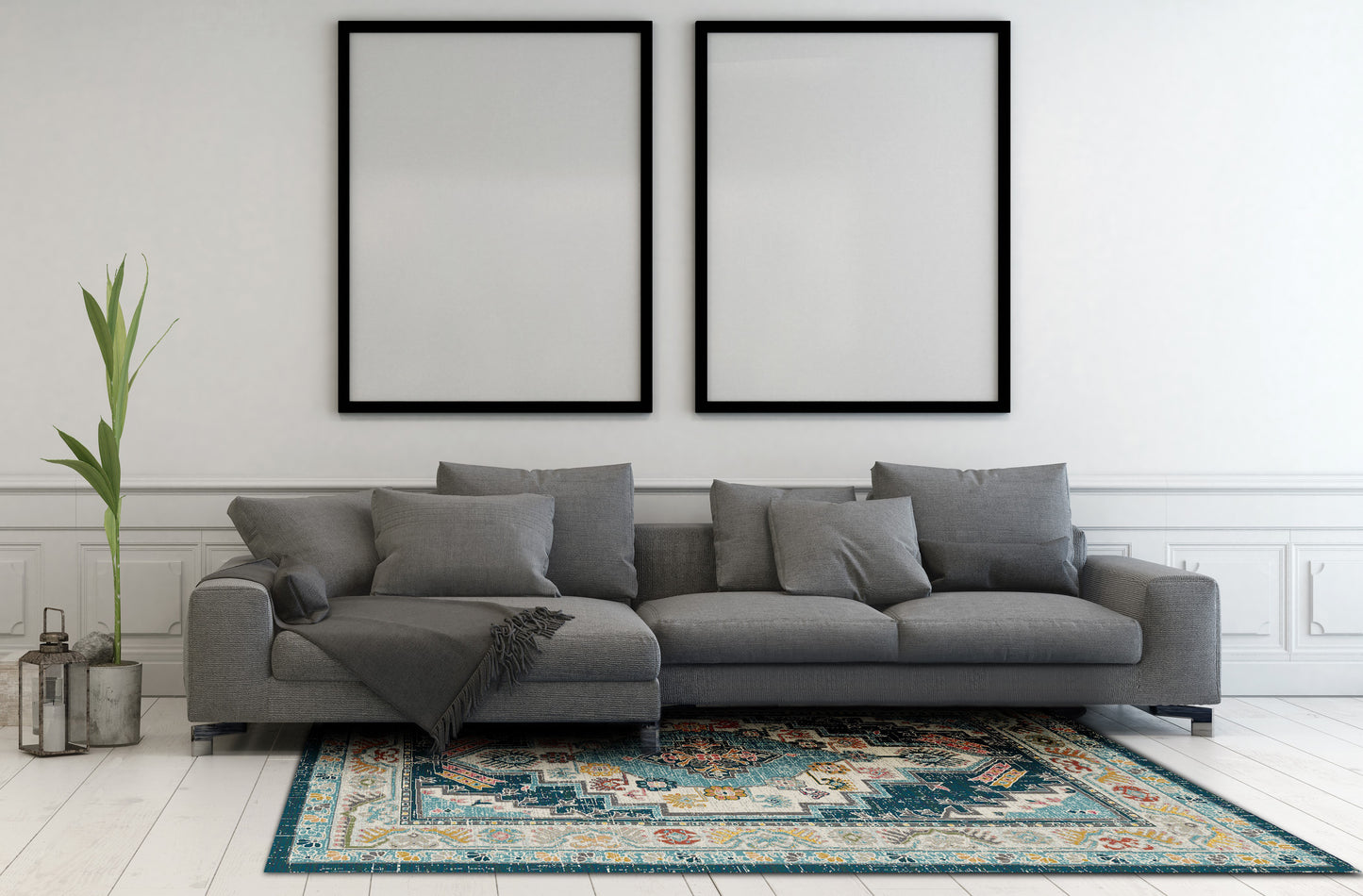 ZODIAC 5.3X7.7 6631-590 BEIGE/BLUE