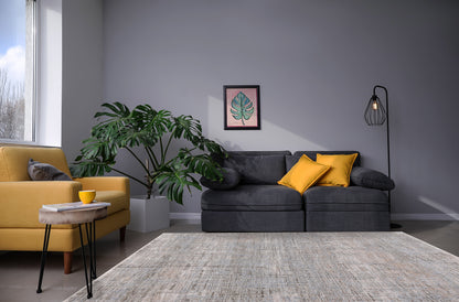 Bliss Contemporary Beige/Grey/Multi Abstract Low Pile Rug
