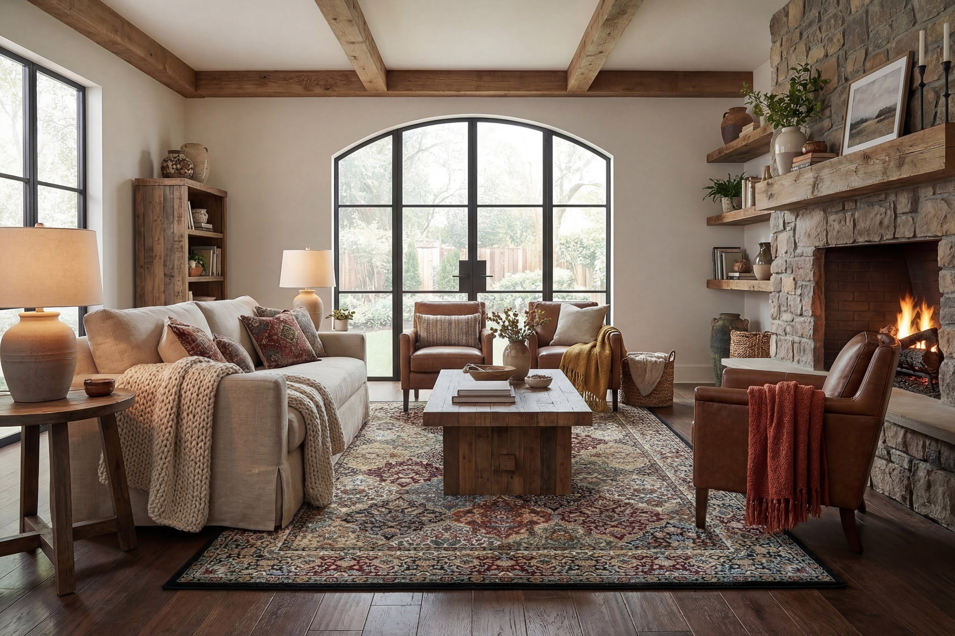 Ancient Garden Traditional Multi Classic Medium Pile Rug