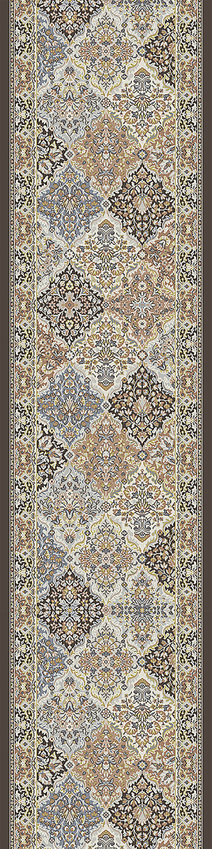 Ancient Garden Traditional Brown/Blue Oriental Medium Pile Rug