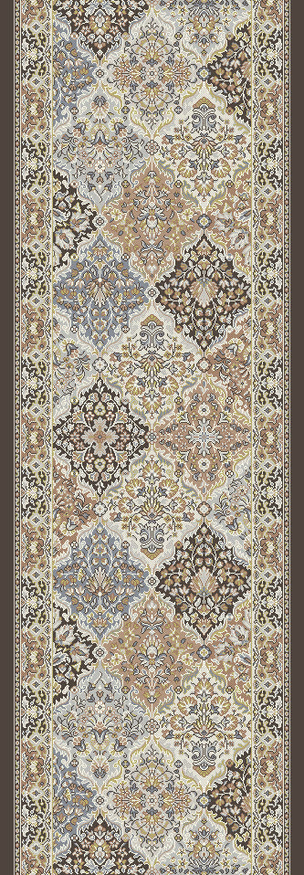 Ancient Garden Traditional Brown/Blue Oriental Medium Pile Rug