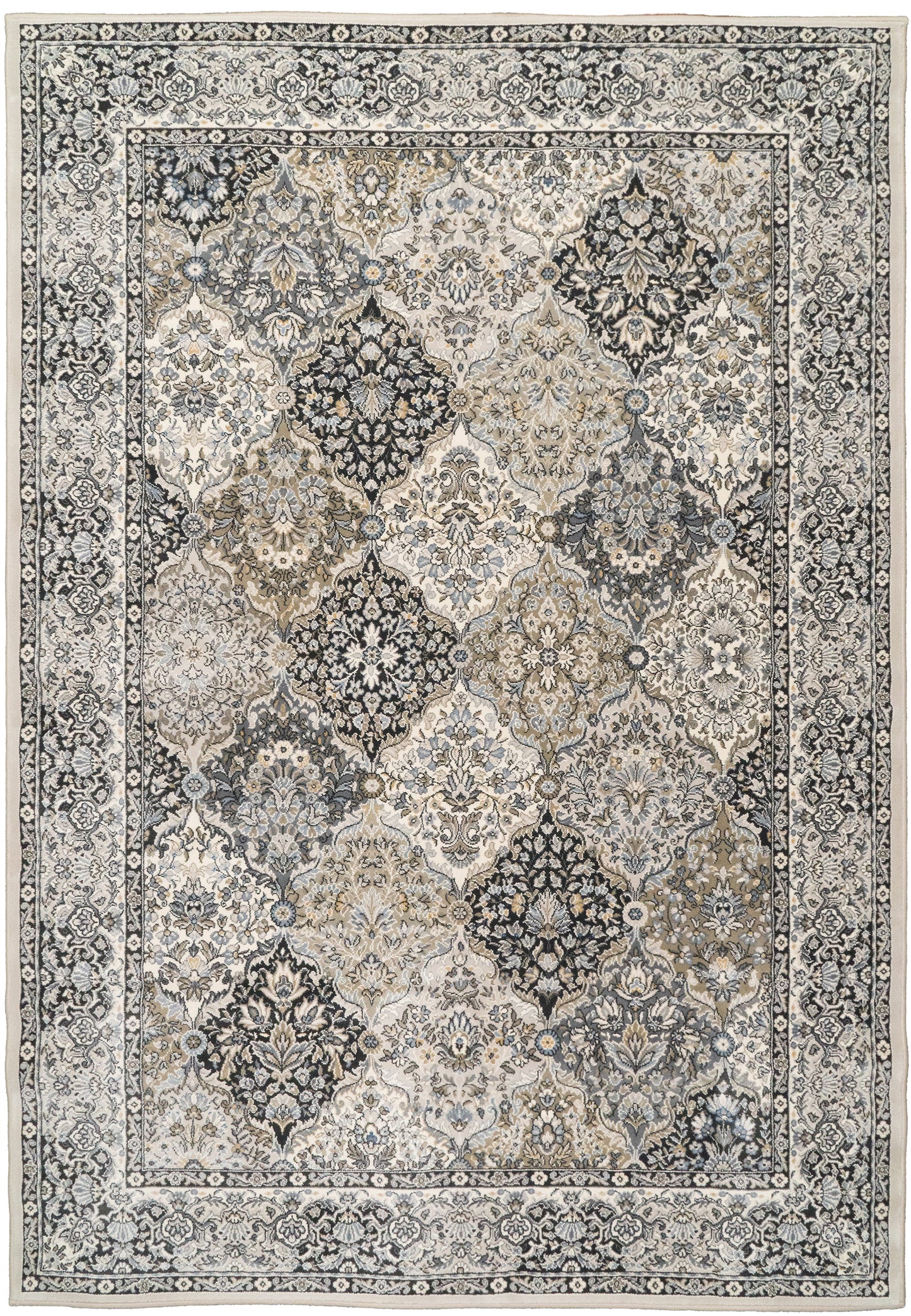 ANCIENT GARDEN 57008 Cream/Grey