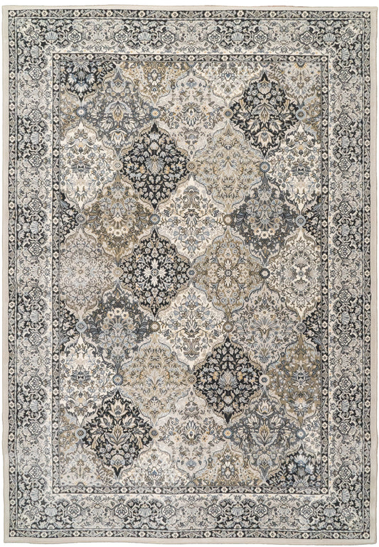 ANCIENT GARDEN 57008 Cream/Grey