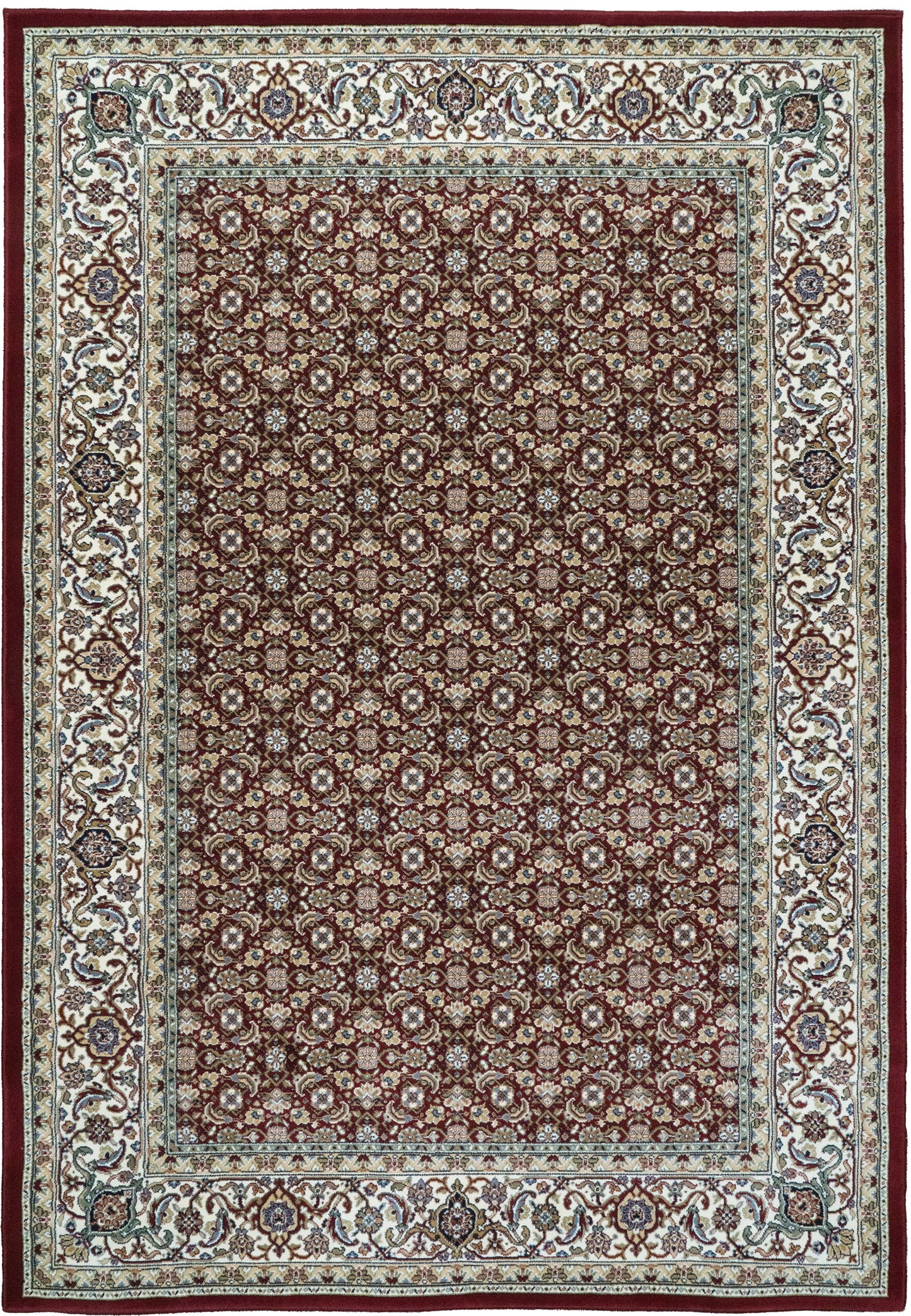 Ancient Garden Traditional Red/Ivory Classic Medium Pile Rug