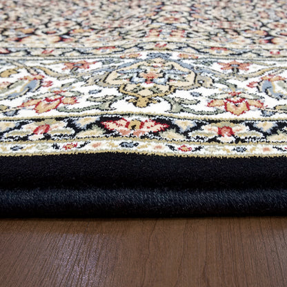 Ancient Garden Traditional Black/Ivory Classic Medium Pile Rug