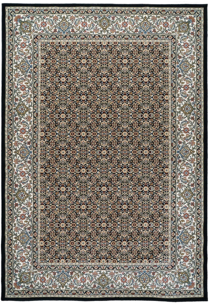 Ancient Garden Traditional Black/Ivory Classic Medium Pile Rug