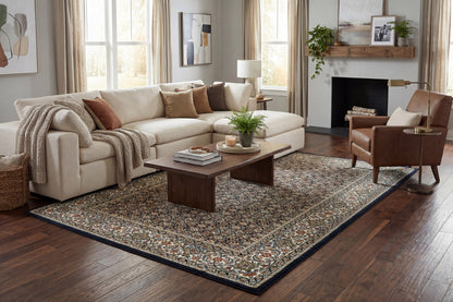 Ancient Garden Traditional Navy Classic Medium Pile Rug