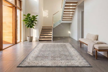 Ancient Garden Traditional Grey/Cream Classic Medium Pile Rug