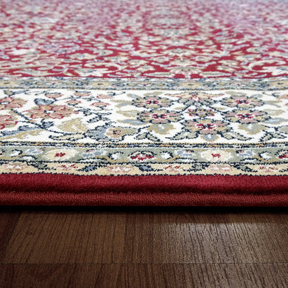 Ancient Garden Traditional Red/Ivory Classic Medium Pile Rug