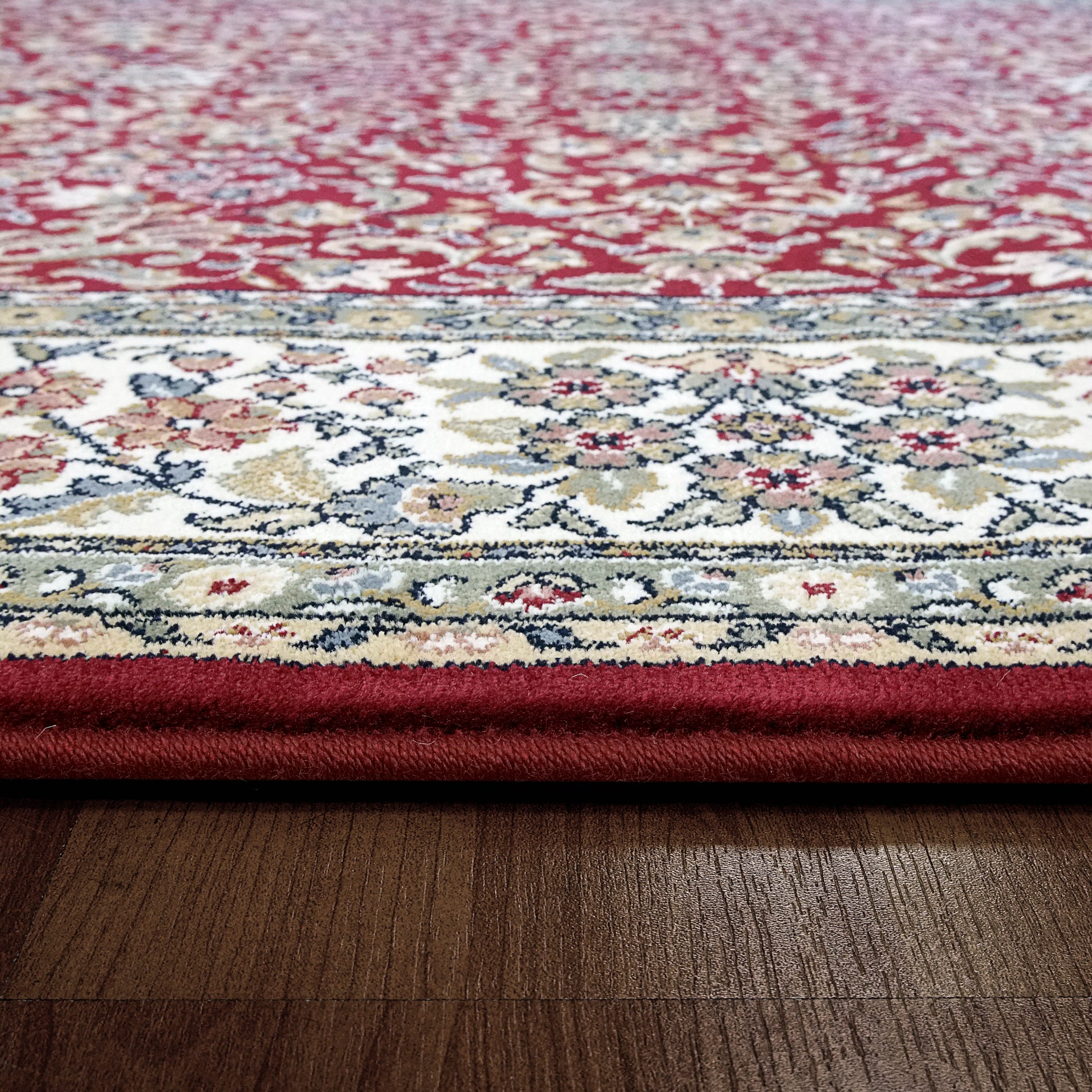 Ancient Garden Traditional Red/Ivory Classic Medium Pile Rug