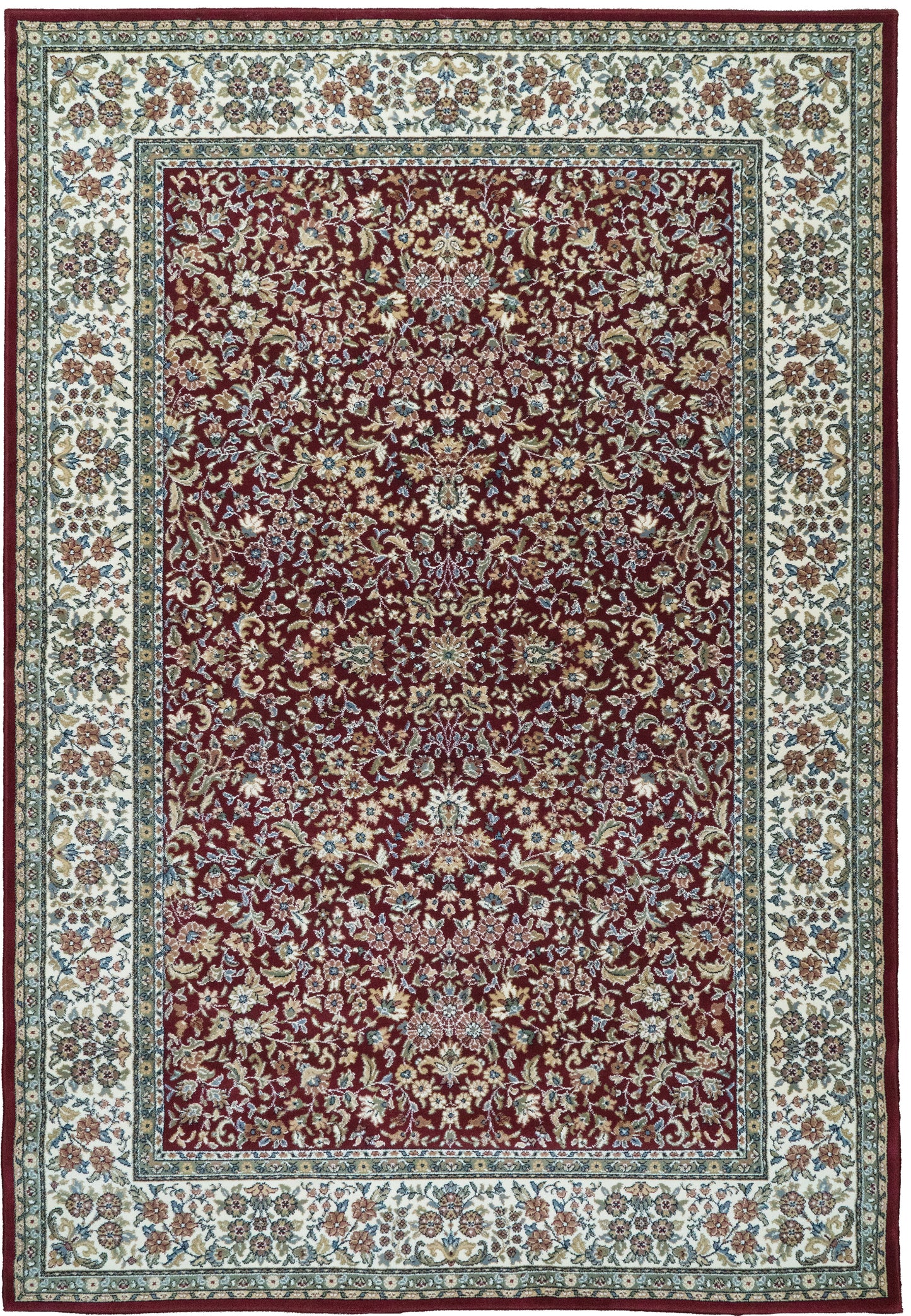 Ancient Garden Traditional Red/Ivory Classic Medium Pile Rug