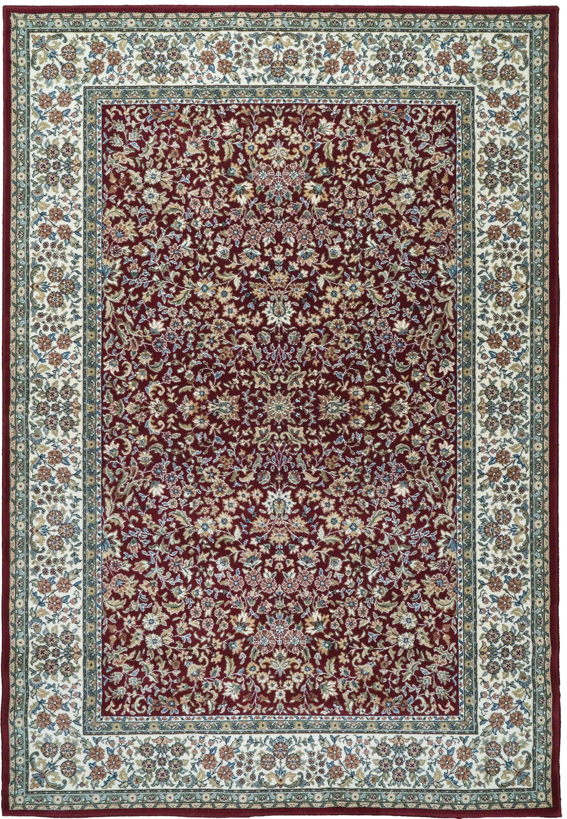 Ancient Garden Traditional Red/Ivory Classic Medium Pile Rug