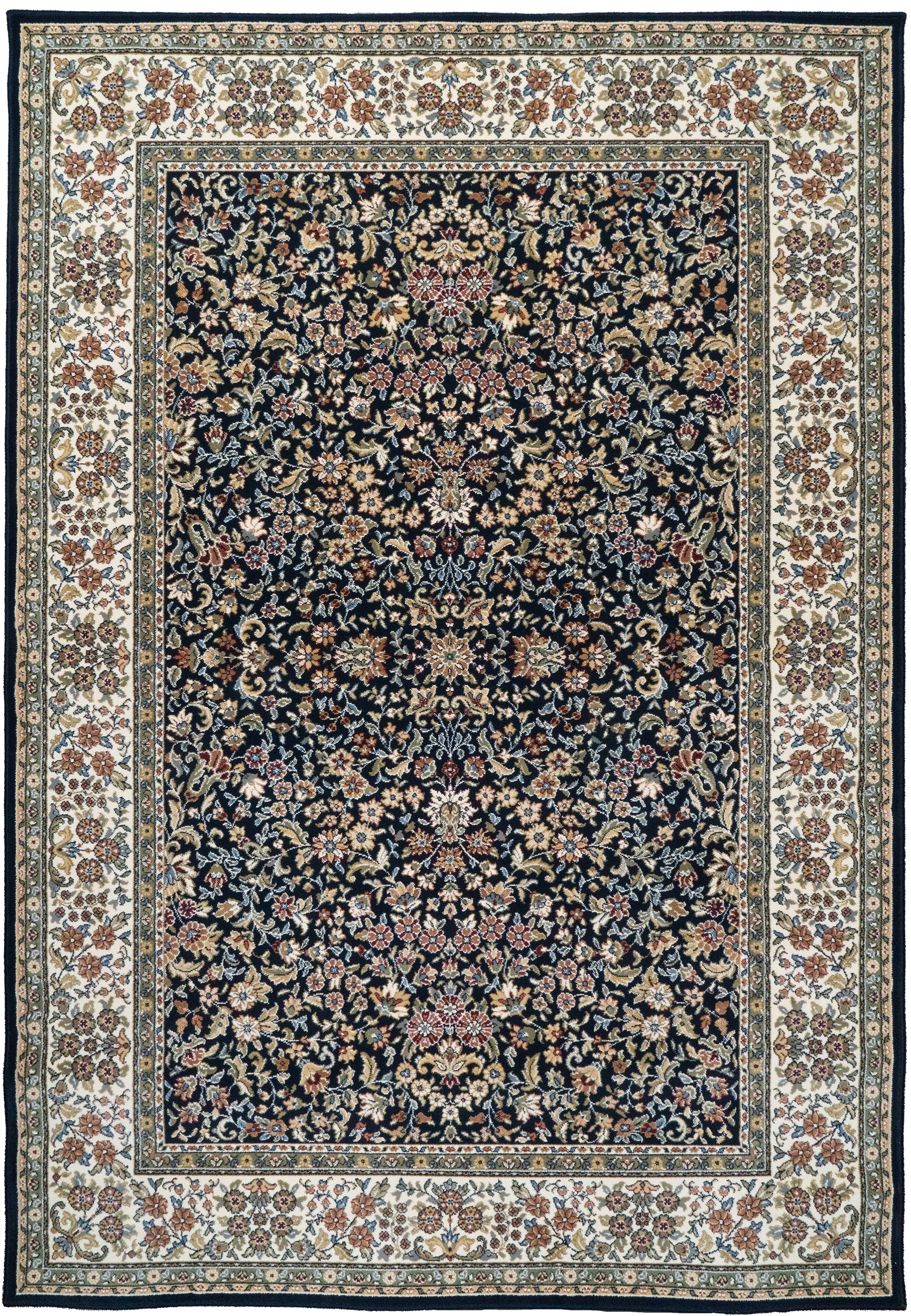 Ancient Garden Traditional Blue/Ivory Classic Medium Pile Rug