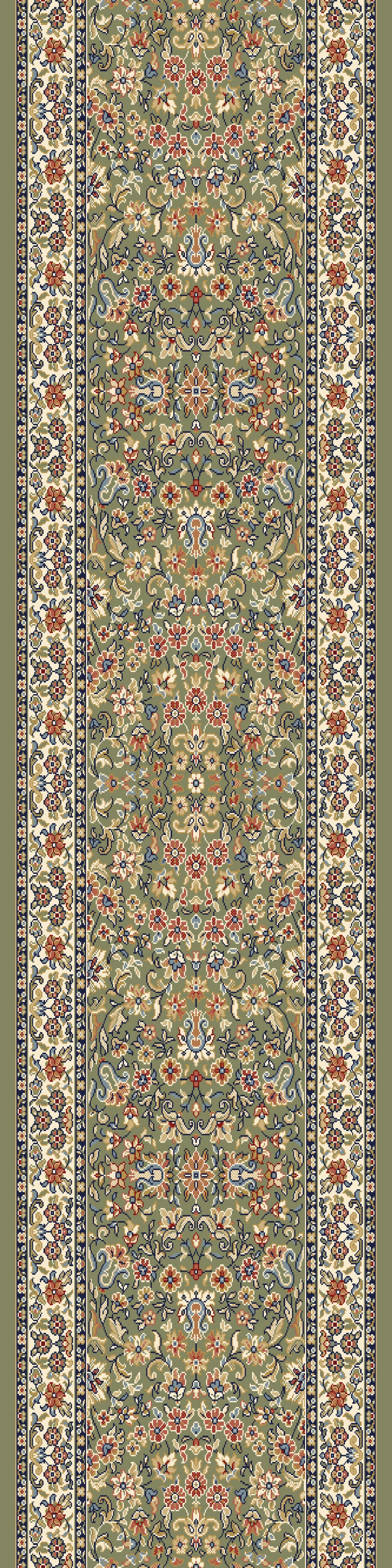 Ancient Garden Traditional Green/Ivory Classic Medium Pile Rug