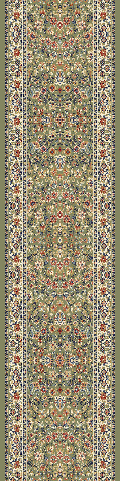 Ancient Garden Traditional Green/Ivory Classic Medium Pile Rug