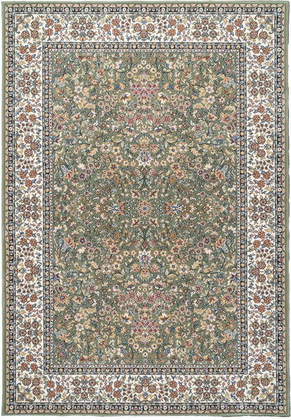 Ancient Garden Traditional Green/Ivory Classic Medium Pile Rug