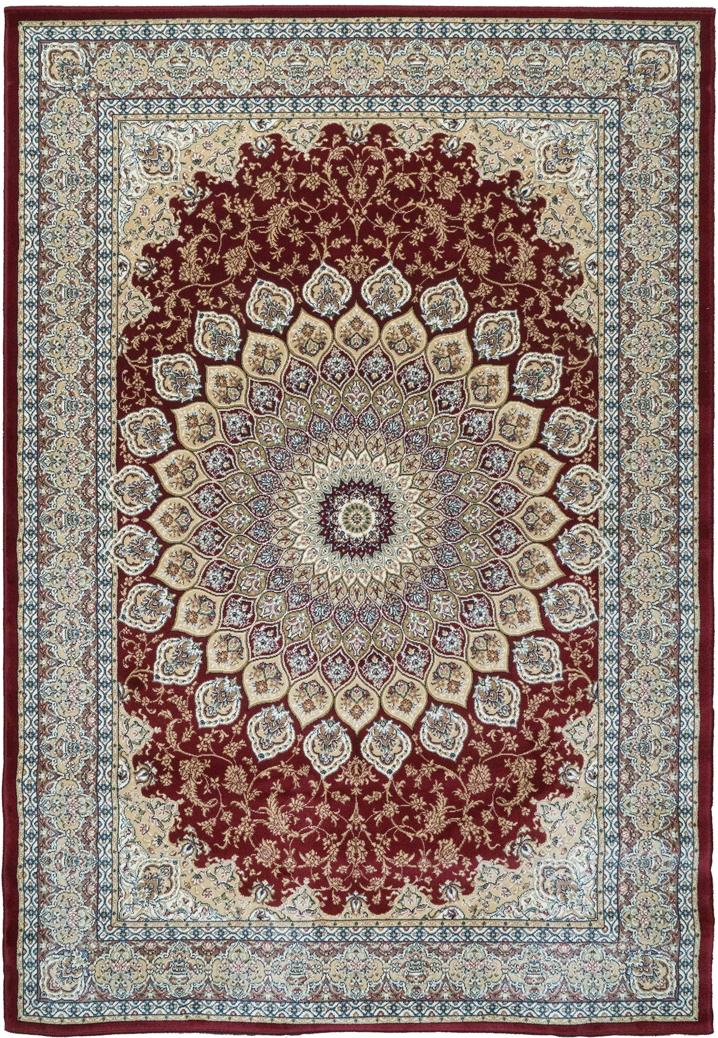 Ancient Garden Traditional Red Classic Medium Pile Rug