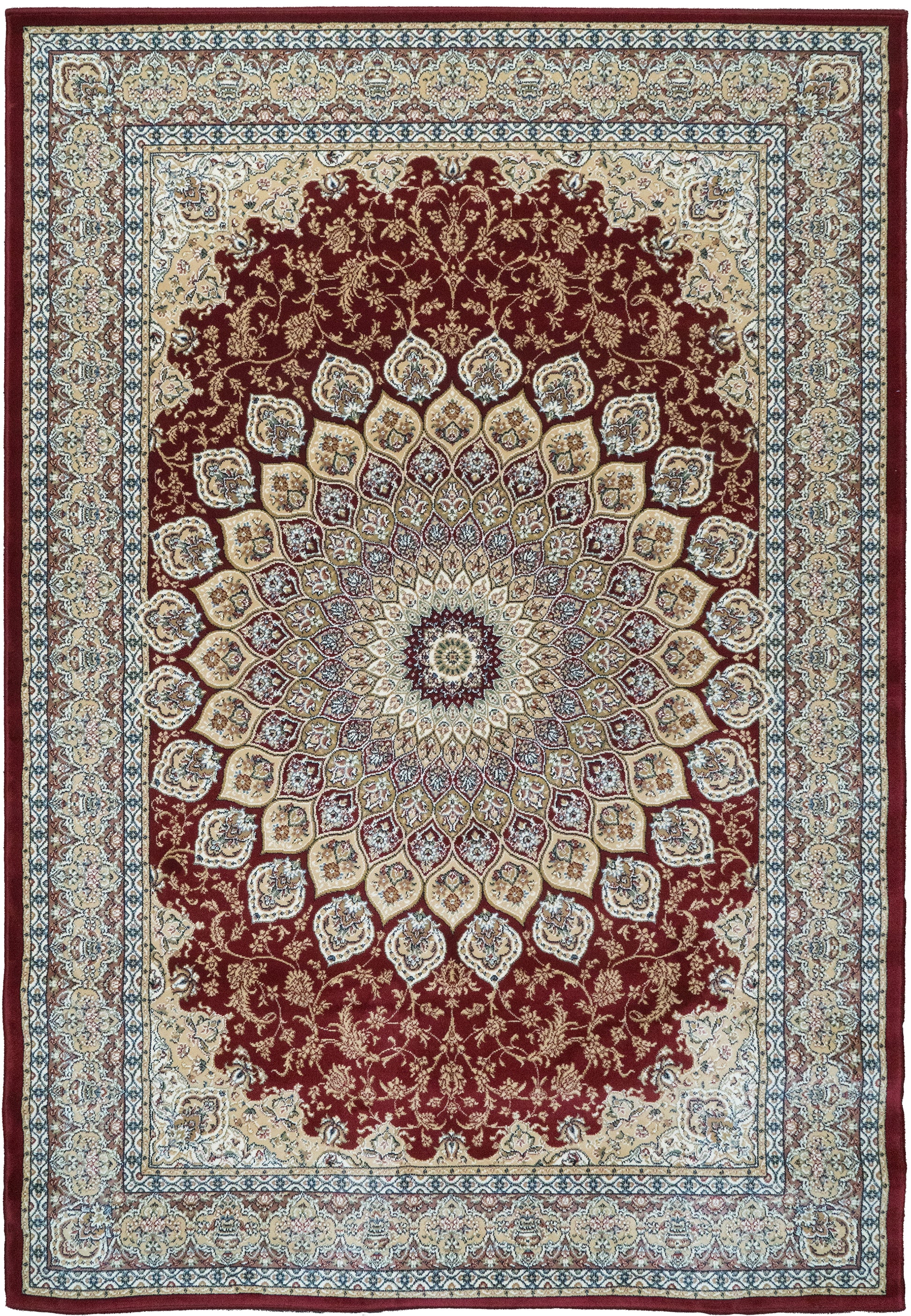Ancient Garden Traditional Red Classic Medium Pile Rug