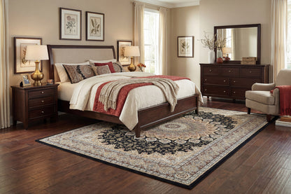 Ancient Garden Traditional Navy Classic Medium Pile Rug
