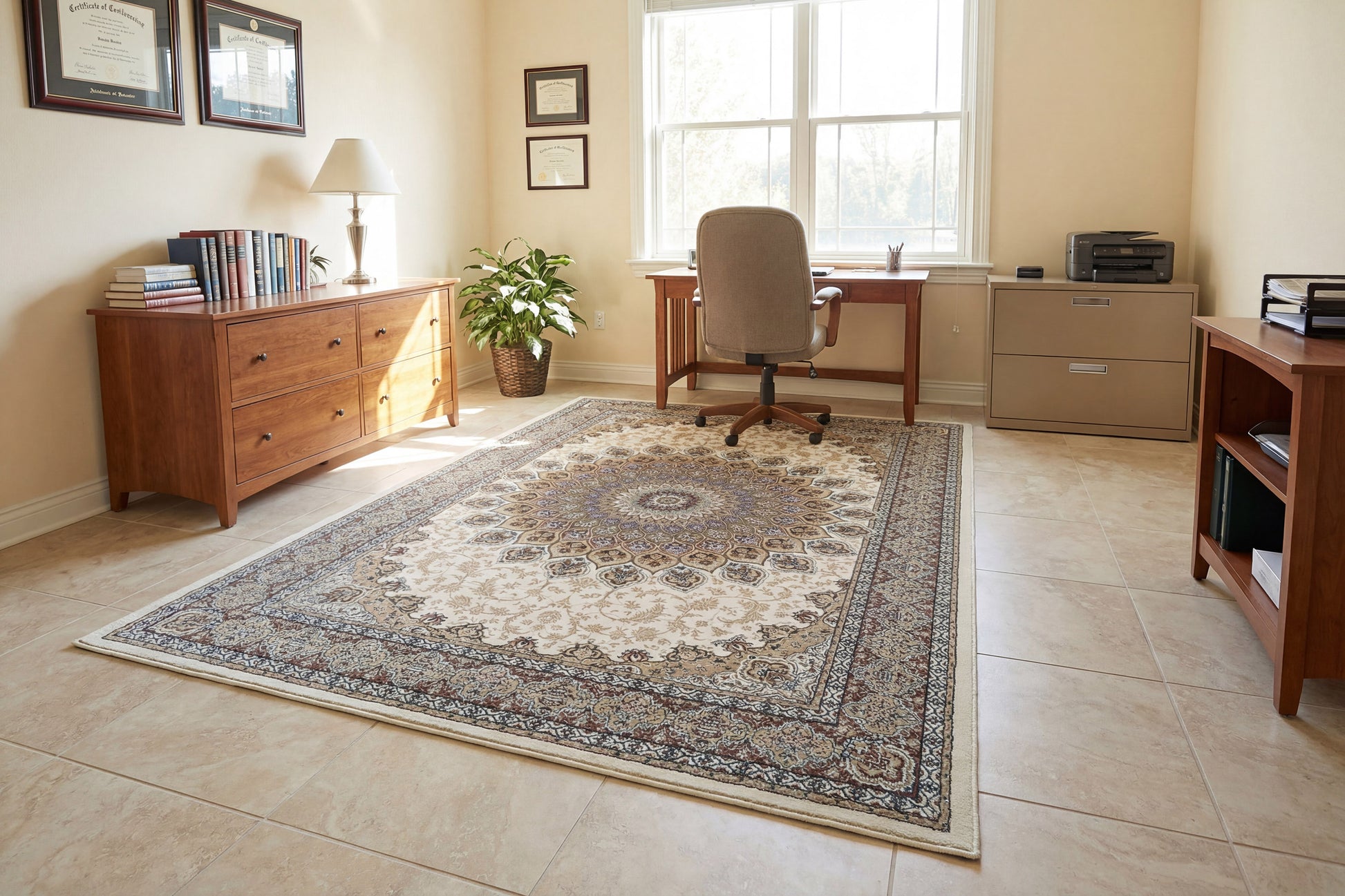 Ancient Garden Traditional Ivory Classic Medium Pile Rug