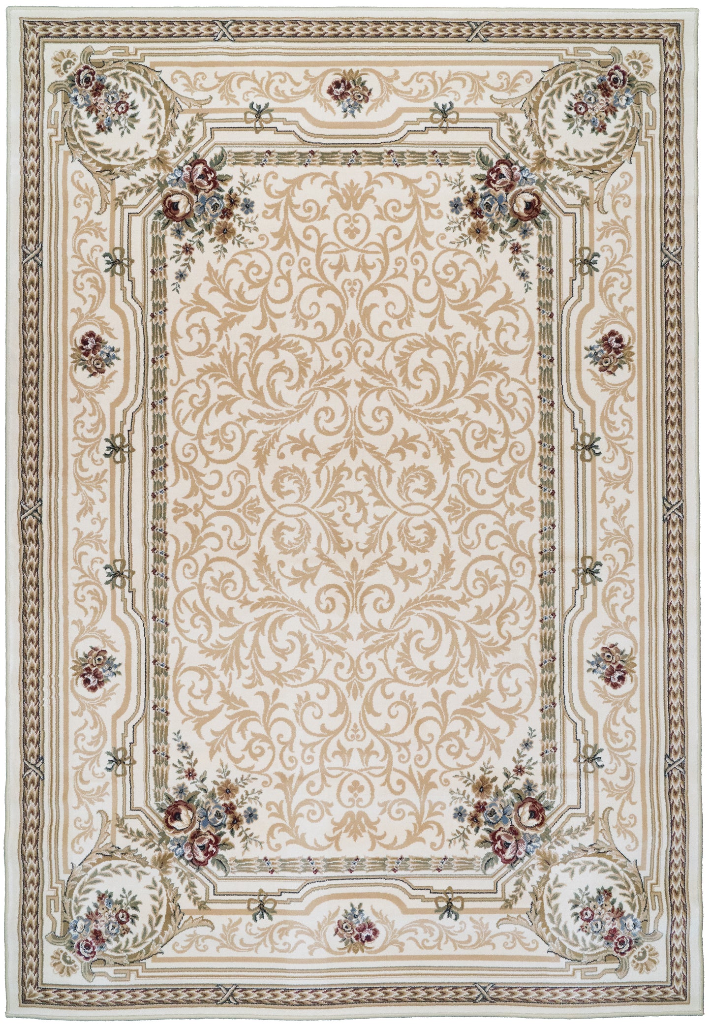 Ancient Garden Traditional Ivory Classic Medium Pile Rug