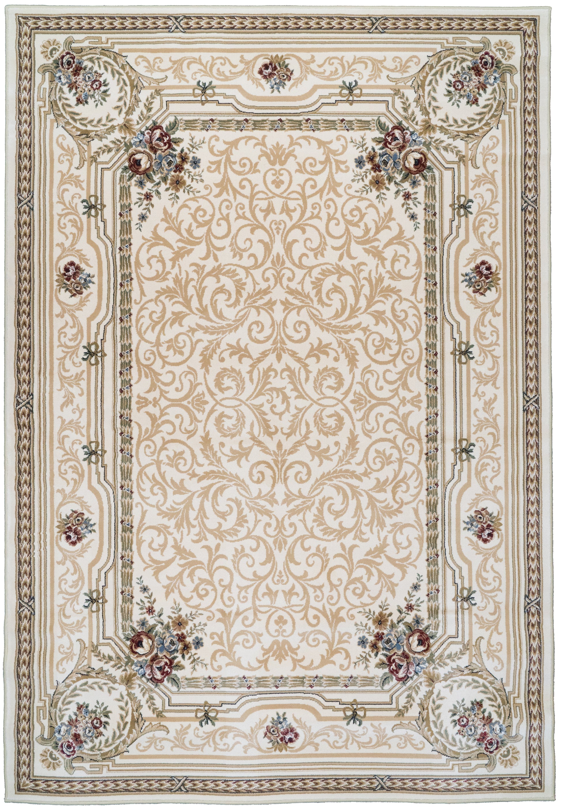 Ancient Garden Traditional Ivory Classic Medium Pile Rug