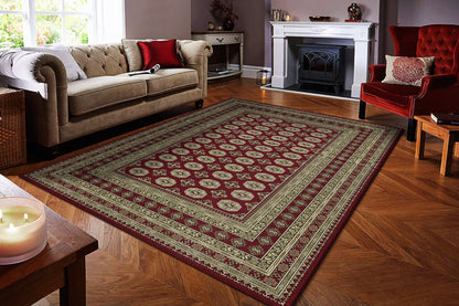 Ancient Garden Traditional Red/Beige Oriental Medium Pile Rug