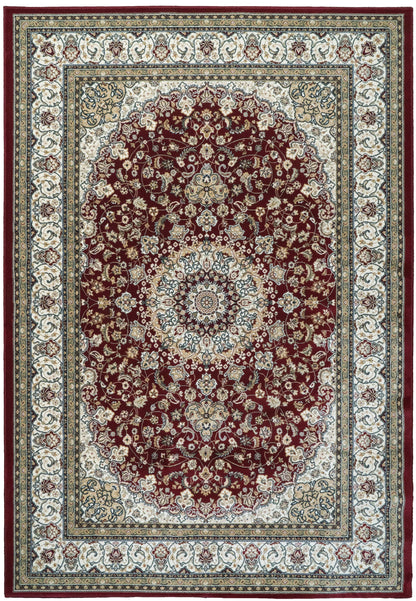 Ancient Garden Traditional Red/Ivory Classic Medium Pile Rug