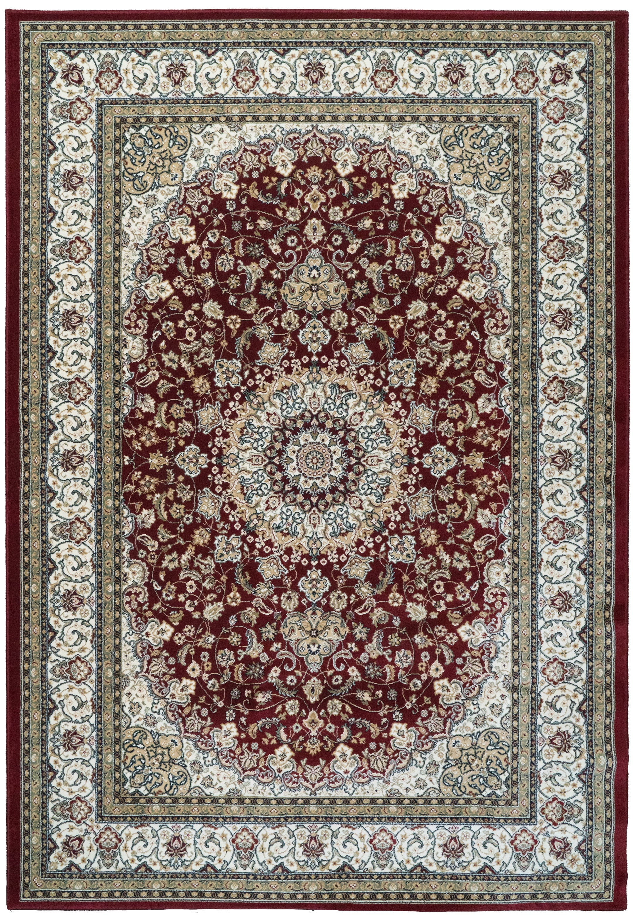 Ancient Garden Traditional Red/Ivory Rug
