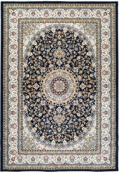 Ancient Garden Traditional Blue/Ivory Classic Medium Pile Rug