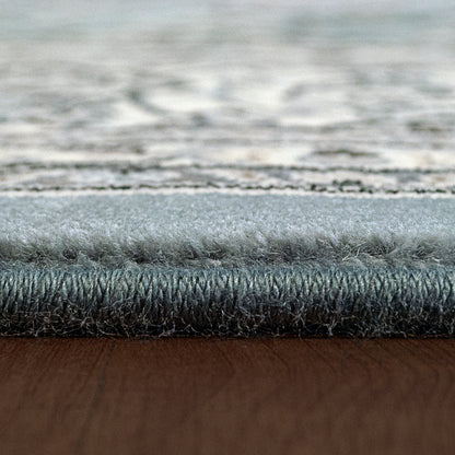 Ancient Garden Traditional Steel Blue/Cream Classic Medium Pile Rug