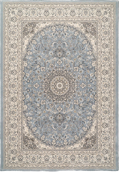 Ancient Garden Traditional Steel Blue/Cream Classic Medium Pile Rug