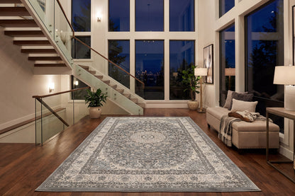 Ancient Garden Traditional Grey/Cream Classic Medium Pile Rug