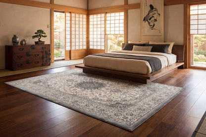 Ancient Garden Traditional Cream/Grey Classic Medium Pile Rug