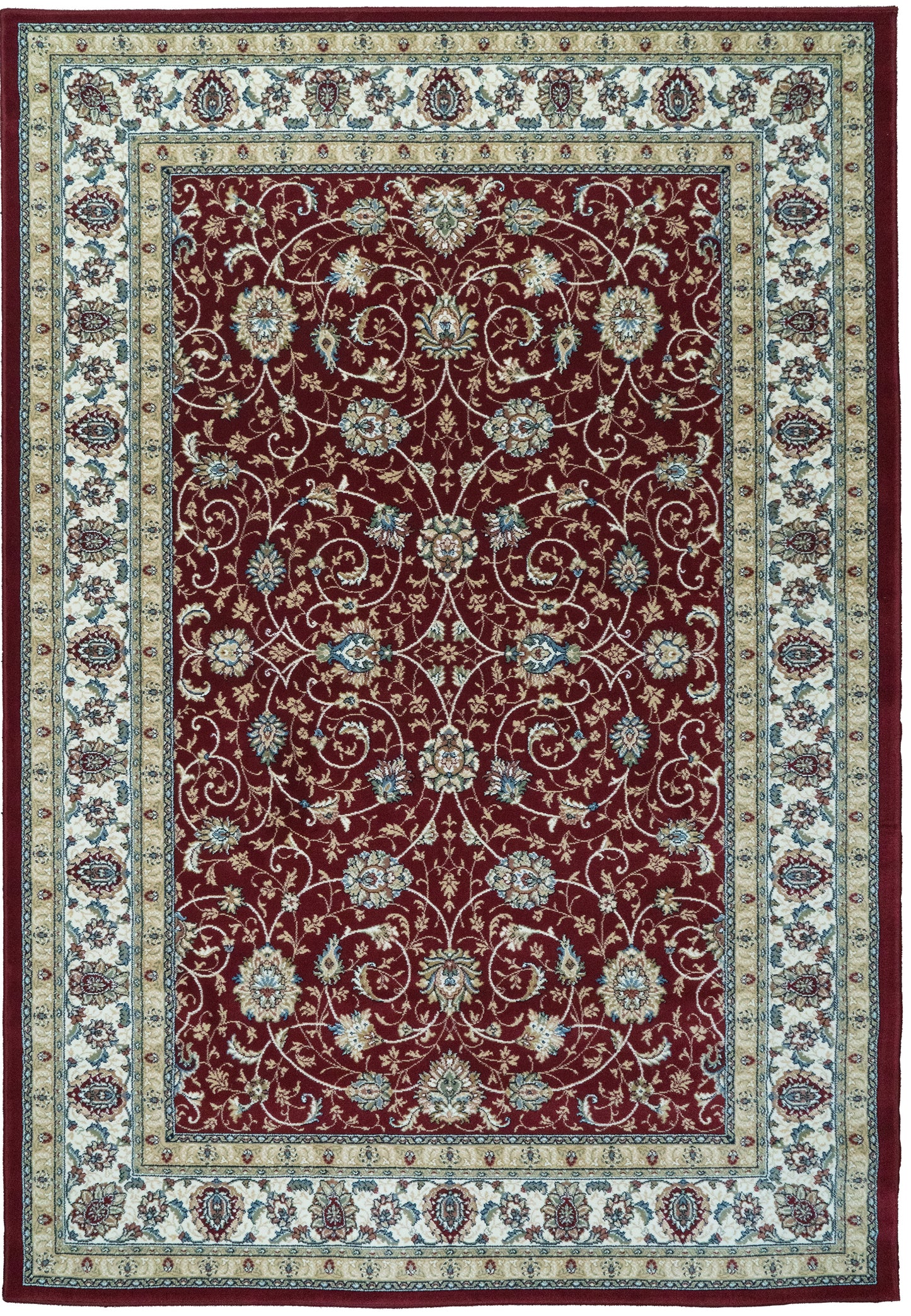 Ancient Garden Traditional Red/Ivory Classic Medium Pile Rug