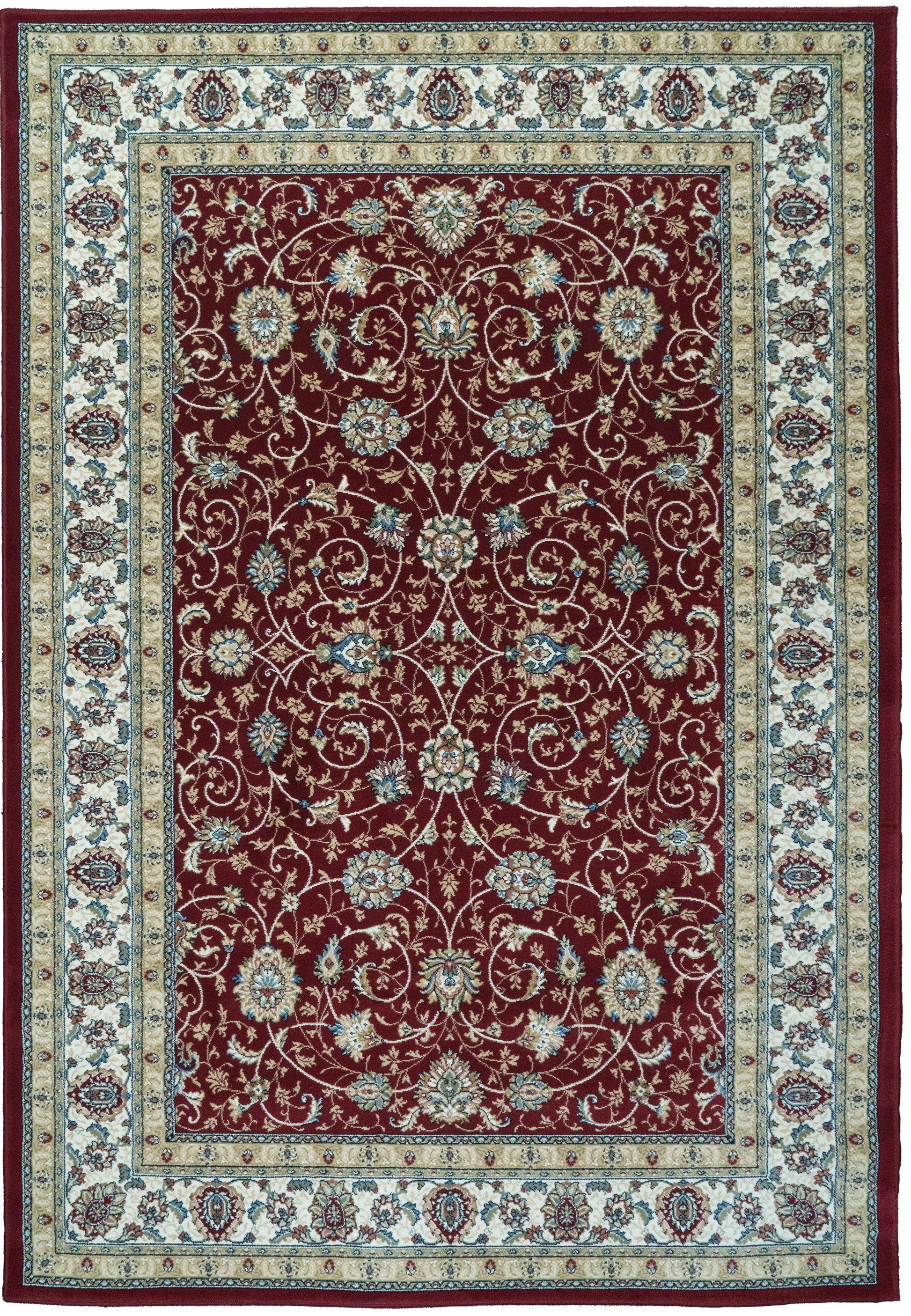 Ancient Garden Traditional Red/Ivory Classic Medium Pile Rug