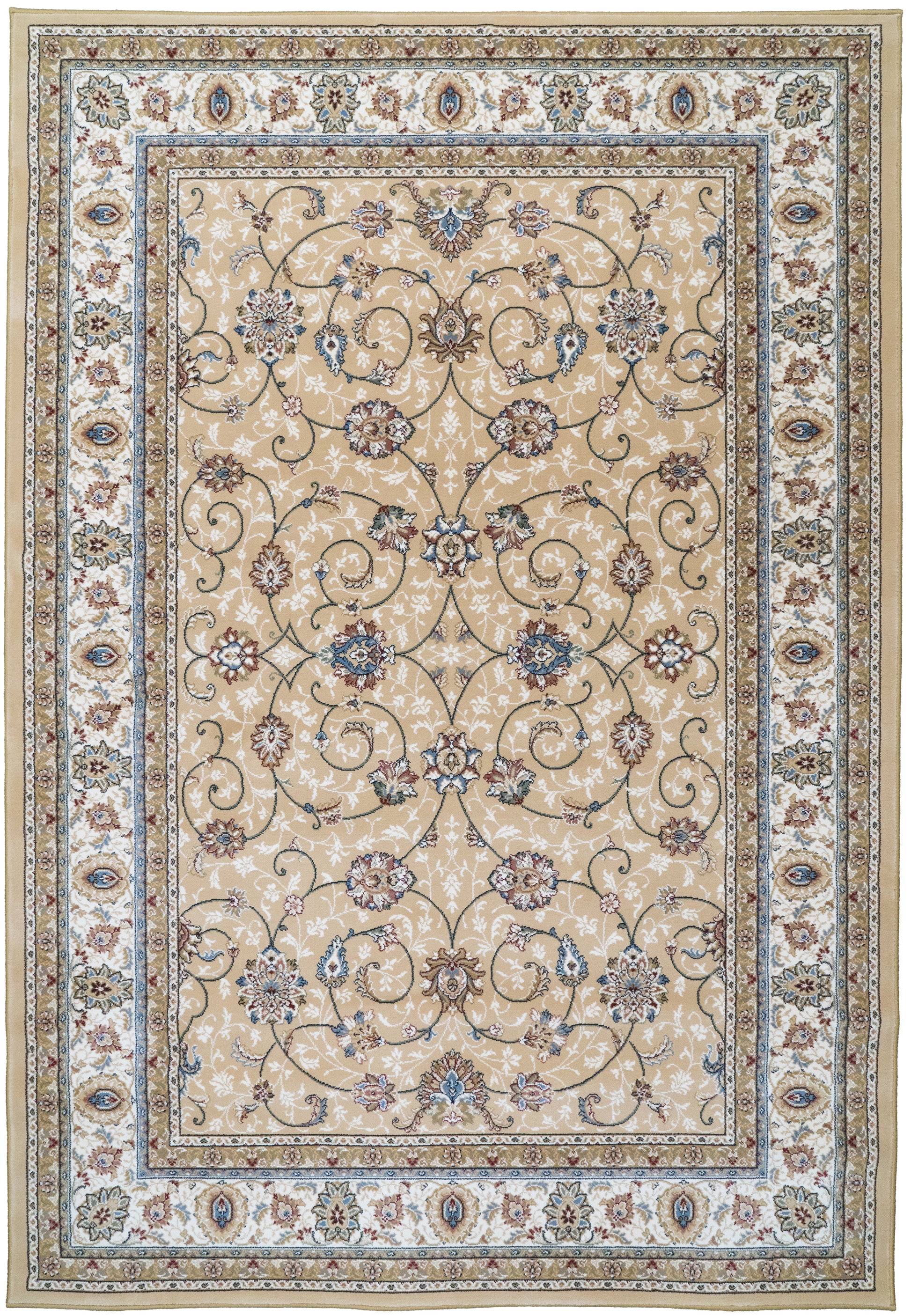 Ancient Garden Traditional Light Gold/Ivory Classic Medium Pile Rug